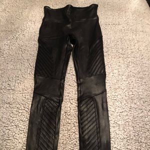 Spanx Faux Leather Moto Leggings size XS